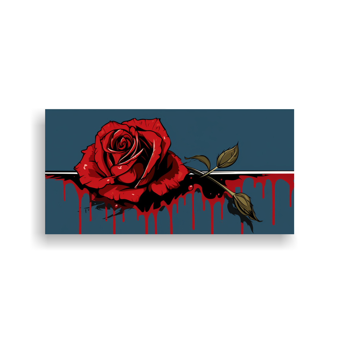 lienzo-relieve-moderno-con-rosa-sangrante-y-marchita
