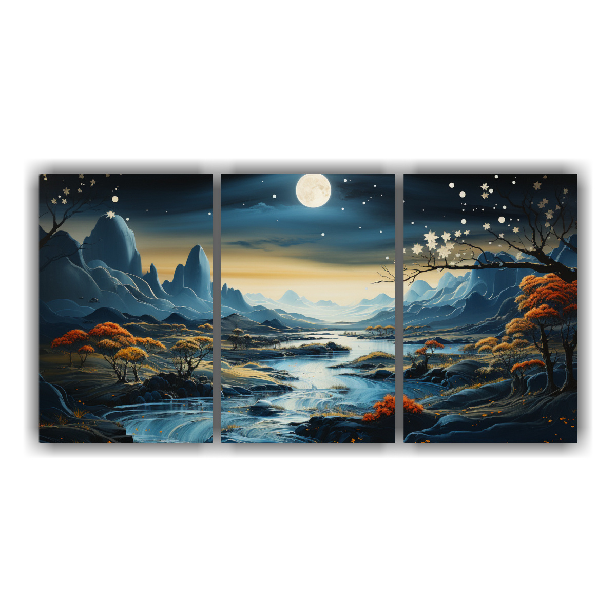 lienzos-abstracci-n-profundidad-con-luna-cerca-de-monta-as
