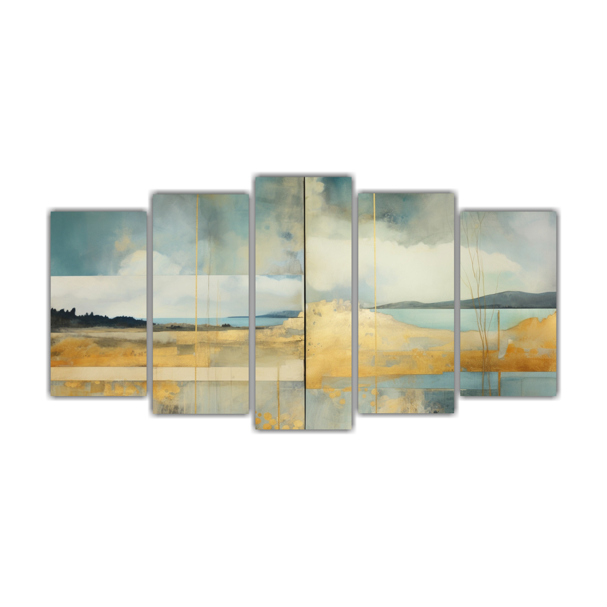 lienzos-cuadro-colorido-de-set-5-con-acuarela-roja-turquesa-y-dorada