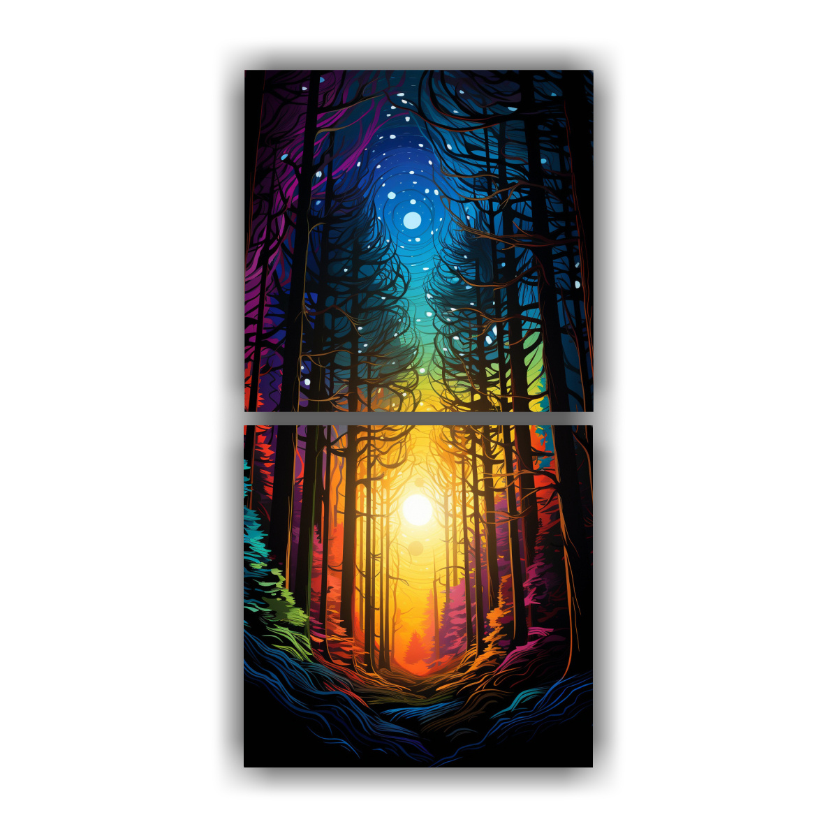 lienzos-de-tela-imagen-fantasia-de-un-bosque-pintado-en-estilo-de-l-nea-punteada-belleza-li-