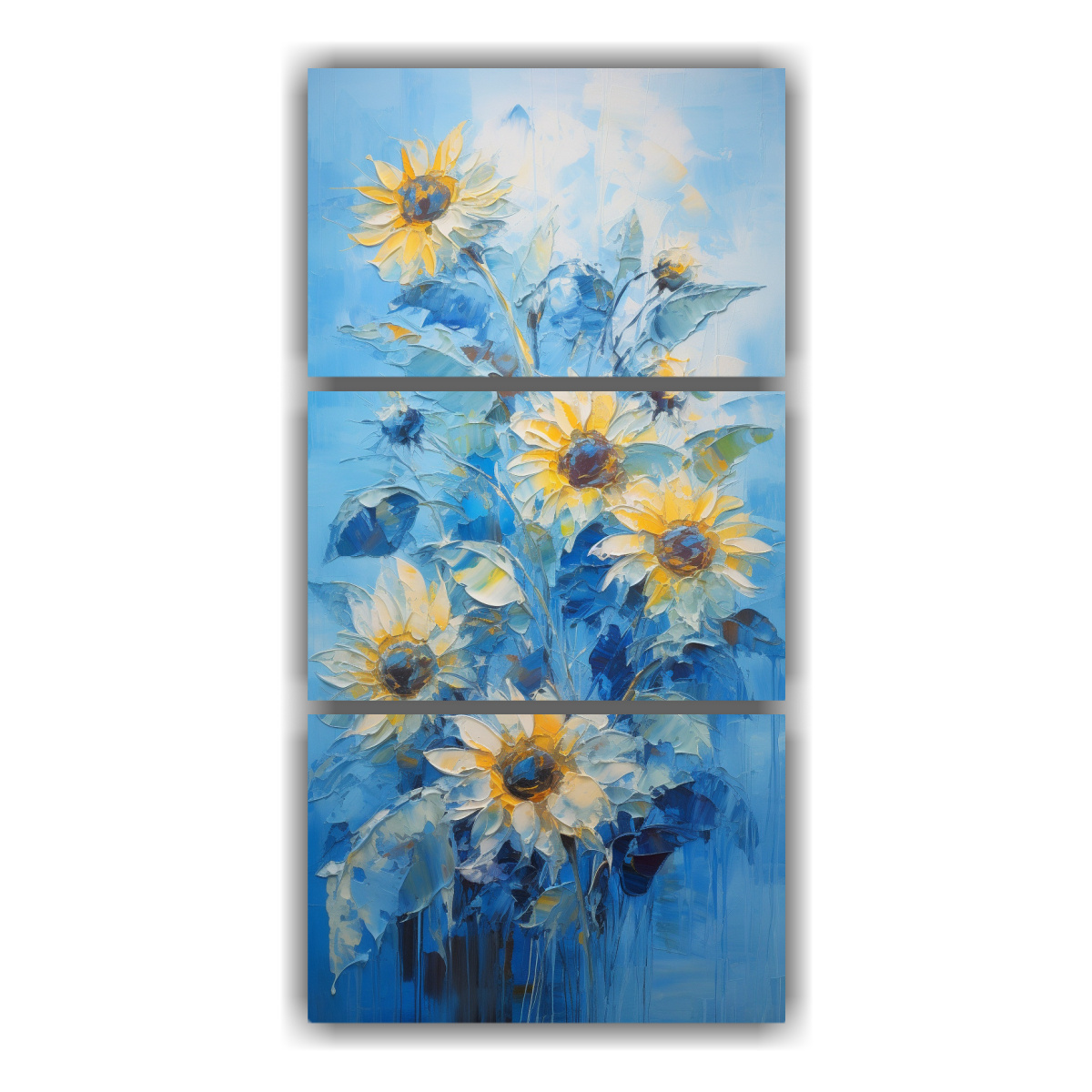 lienzos-espectacular-full-color-de-girasoles-azules-en-estilo-pintura-sobre-lienzo