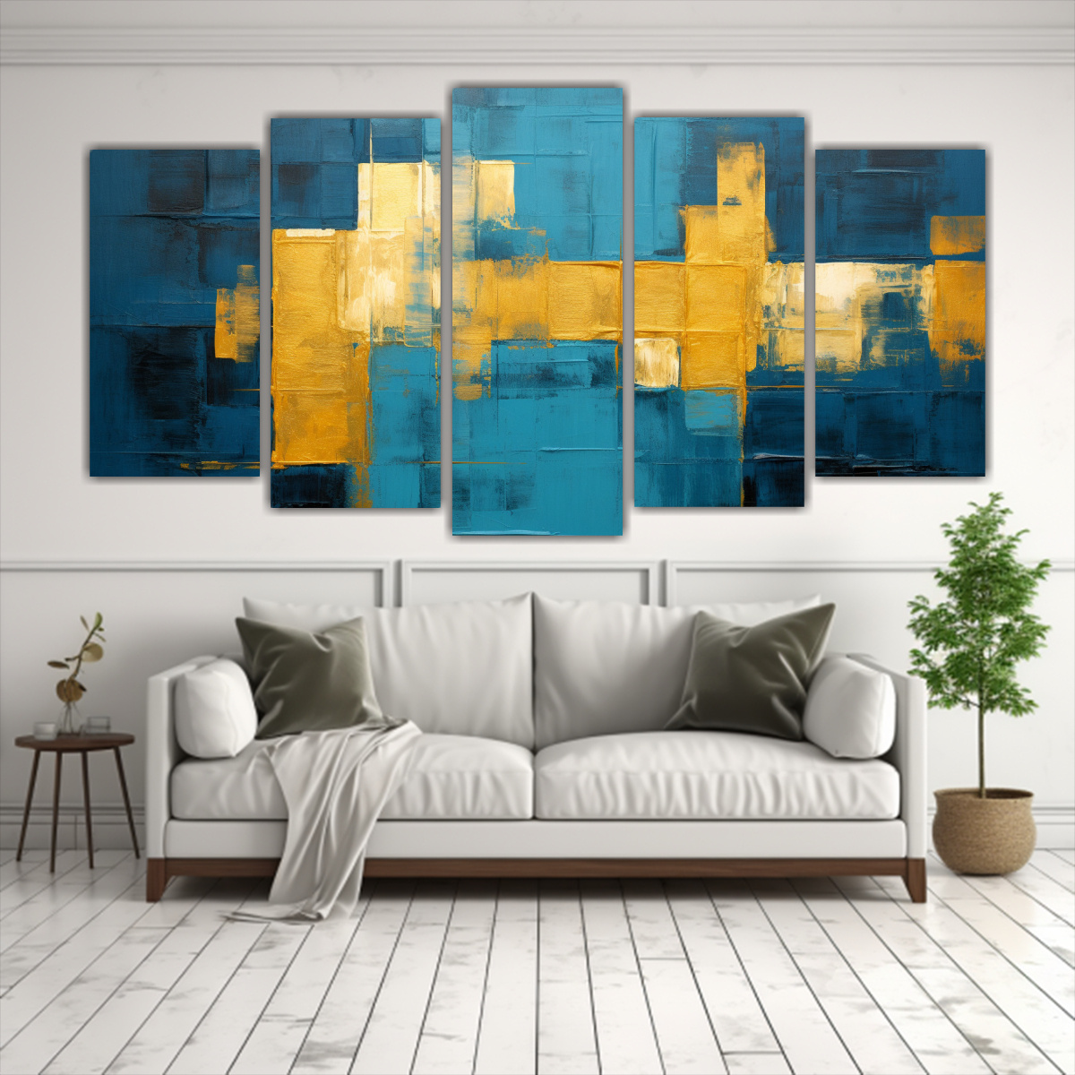 lienzos-estrellados-pintura-abstracta-azul-y-dorada-1