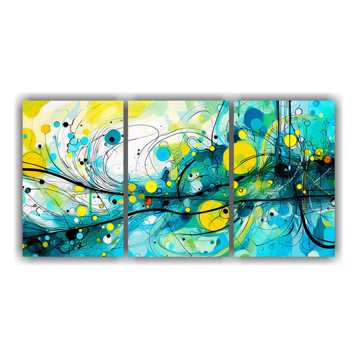 lienzos-tela-sublimada-juveniles-dise-o-textura-funky-amarillo-verde-azul-y-blanco