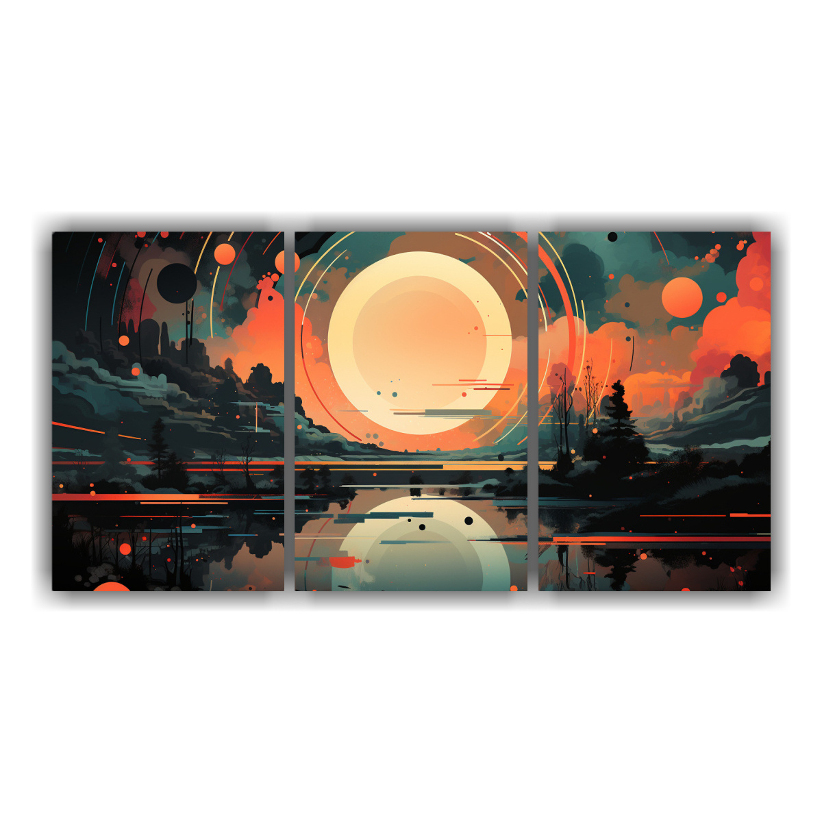 mural-arte-con-c-rculo-en-colores-planos-electr-nicos