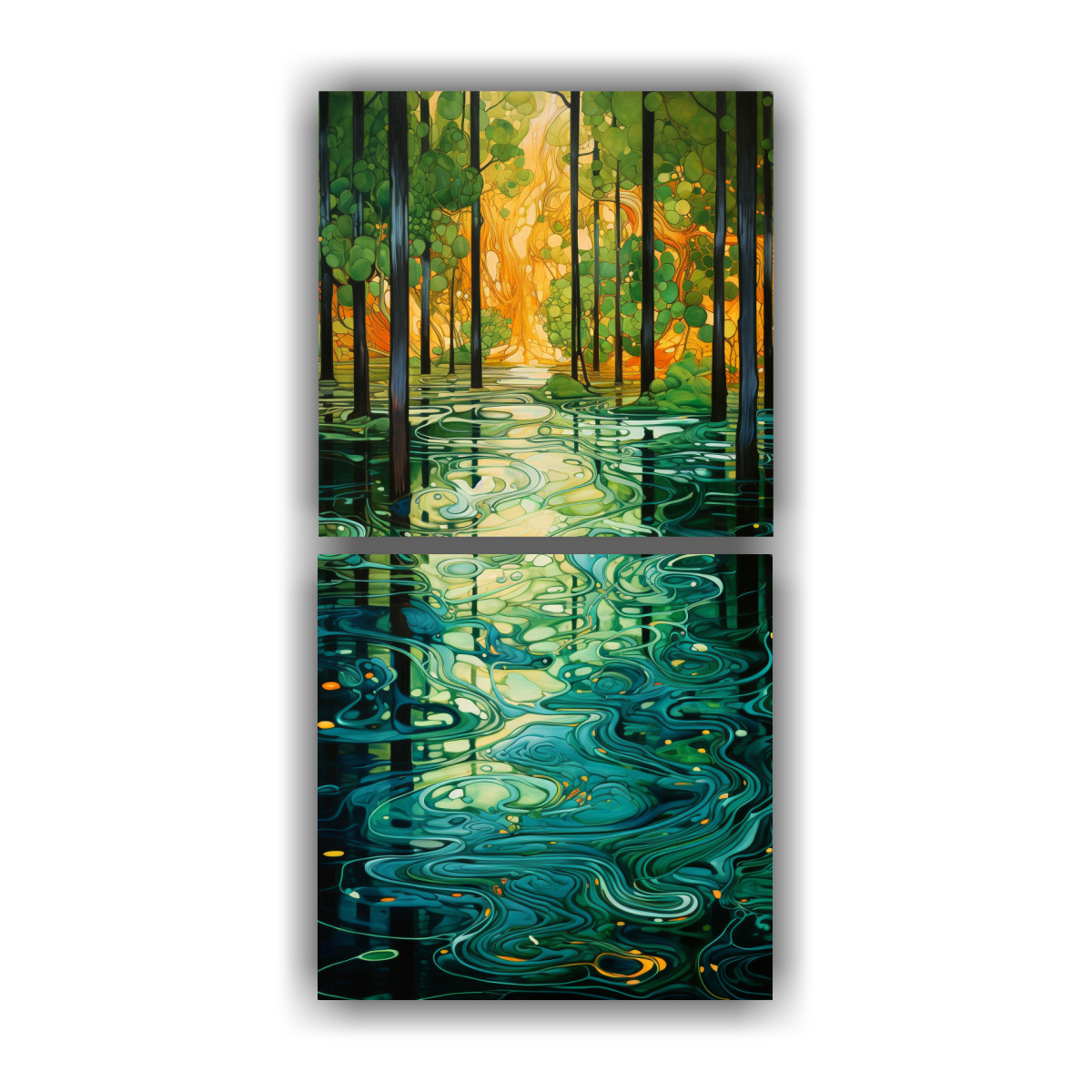 obra-maestra-abstracta-bosque-sereno-en-telas-