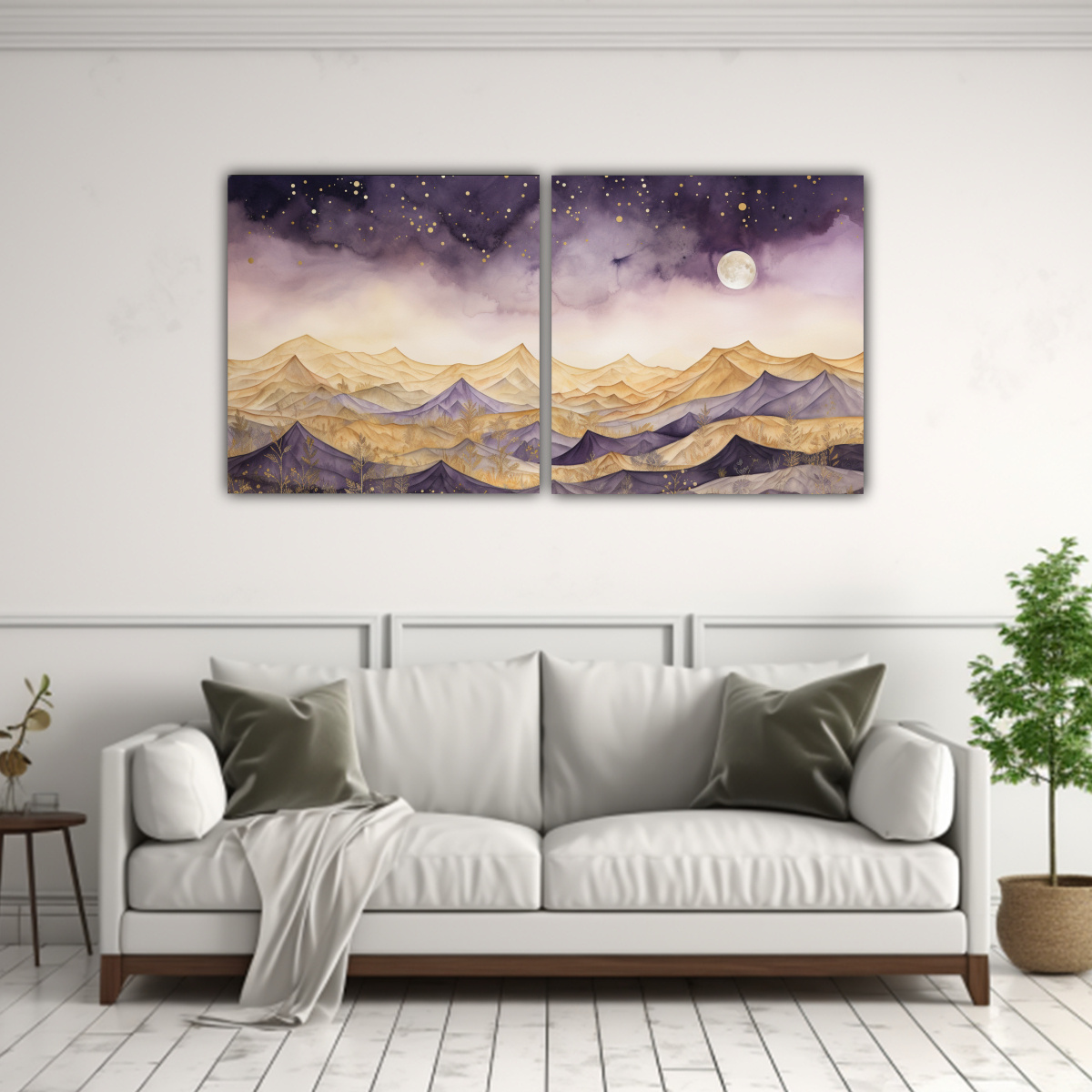 paisaje-de-monta-a-con-estilo-elegante-pinturas-decorativas-de-dos-canvas-1