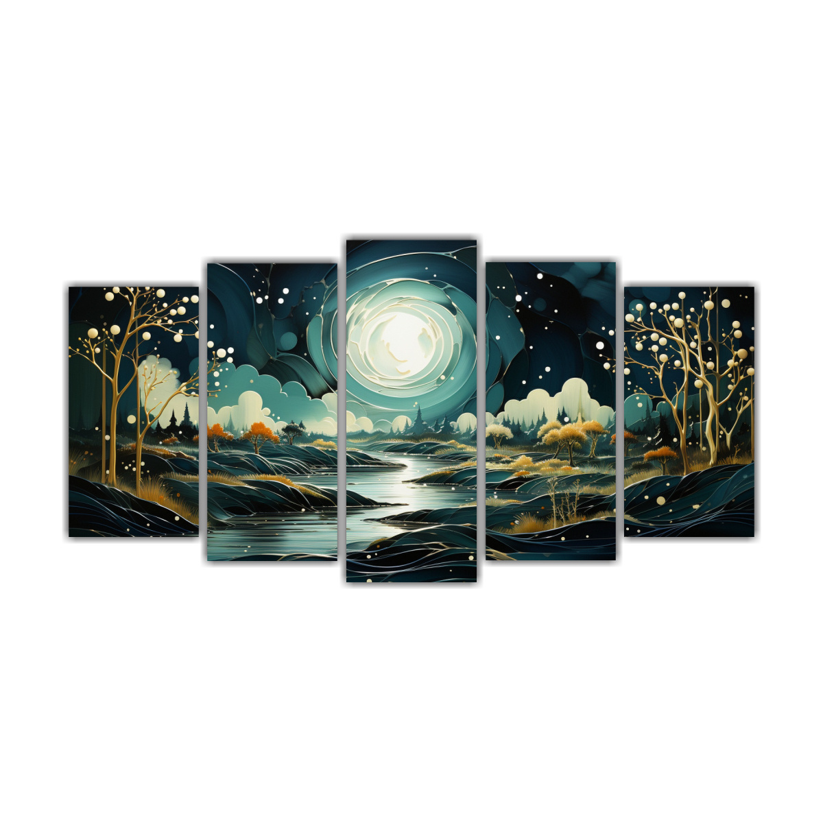 paisaje-lunar-con-monta-as-set-de-5-telas-tem-tica-moderna