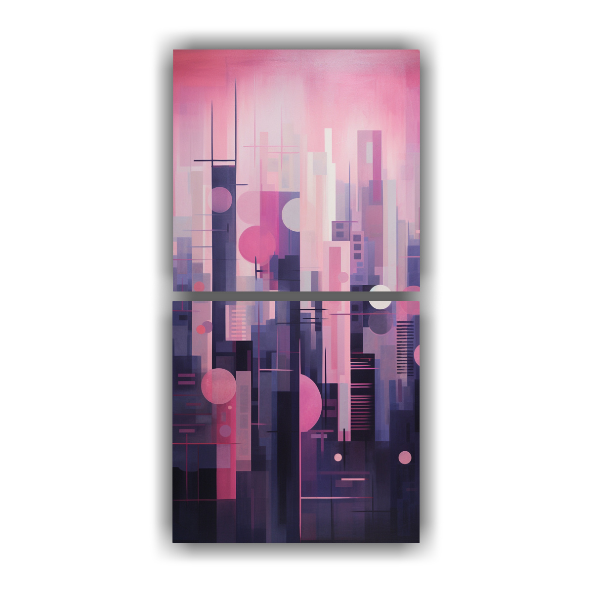 paisaje-urbano-abstracto-al-anochecer-en-cuadros-de-decoraci-n