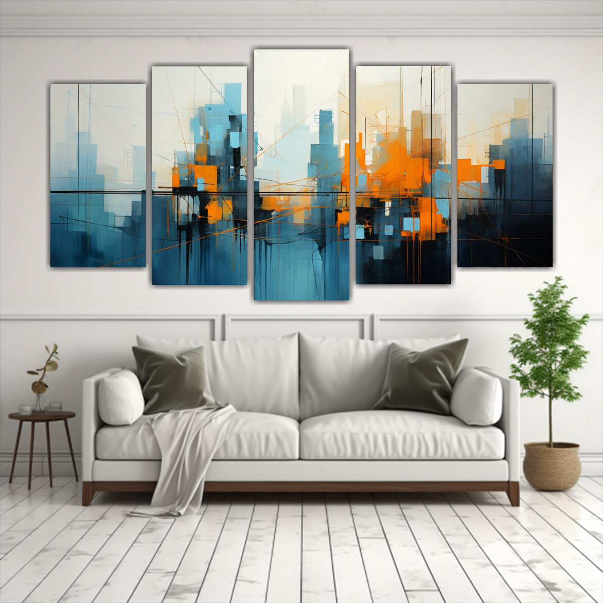 paisaje-urbano-abstracto-en-azul-y-naranja-conjunto-de-5-telas-1-1