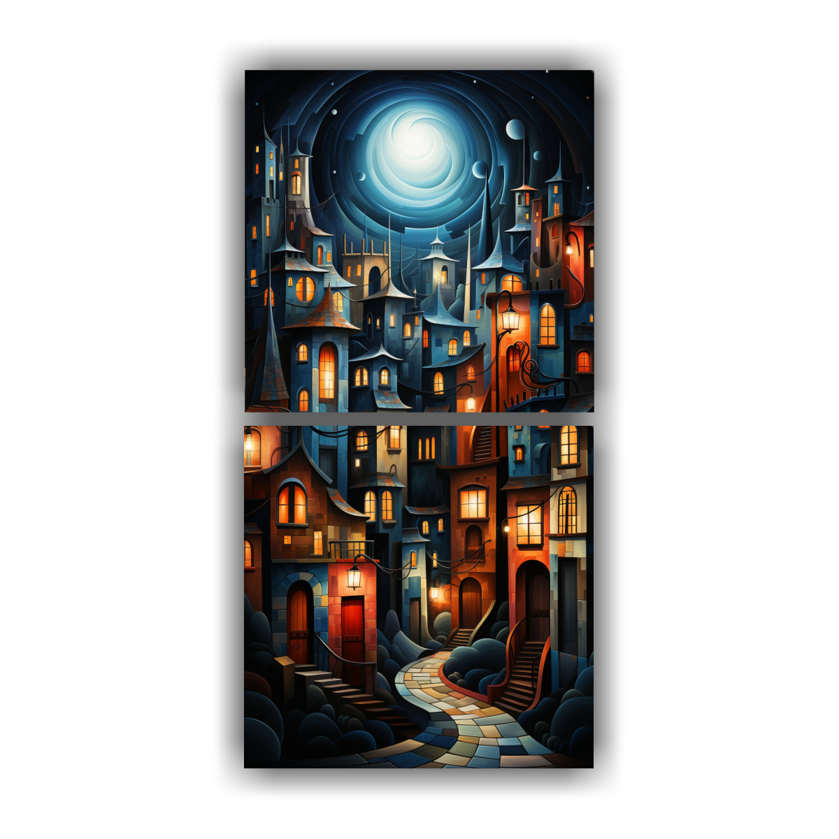 paisaje-urbano-en-estilo-cubista-2-lienzos-decorativos-pop-art-