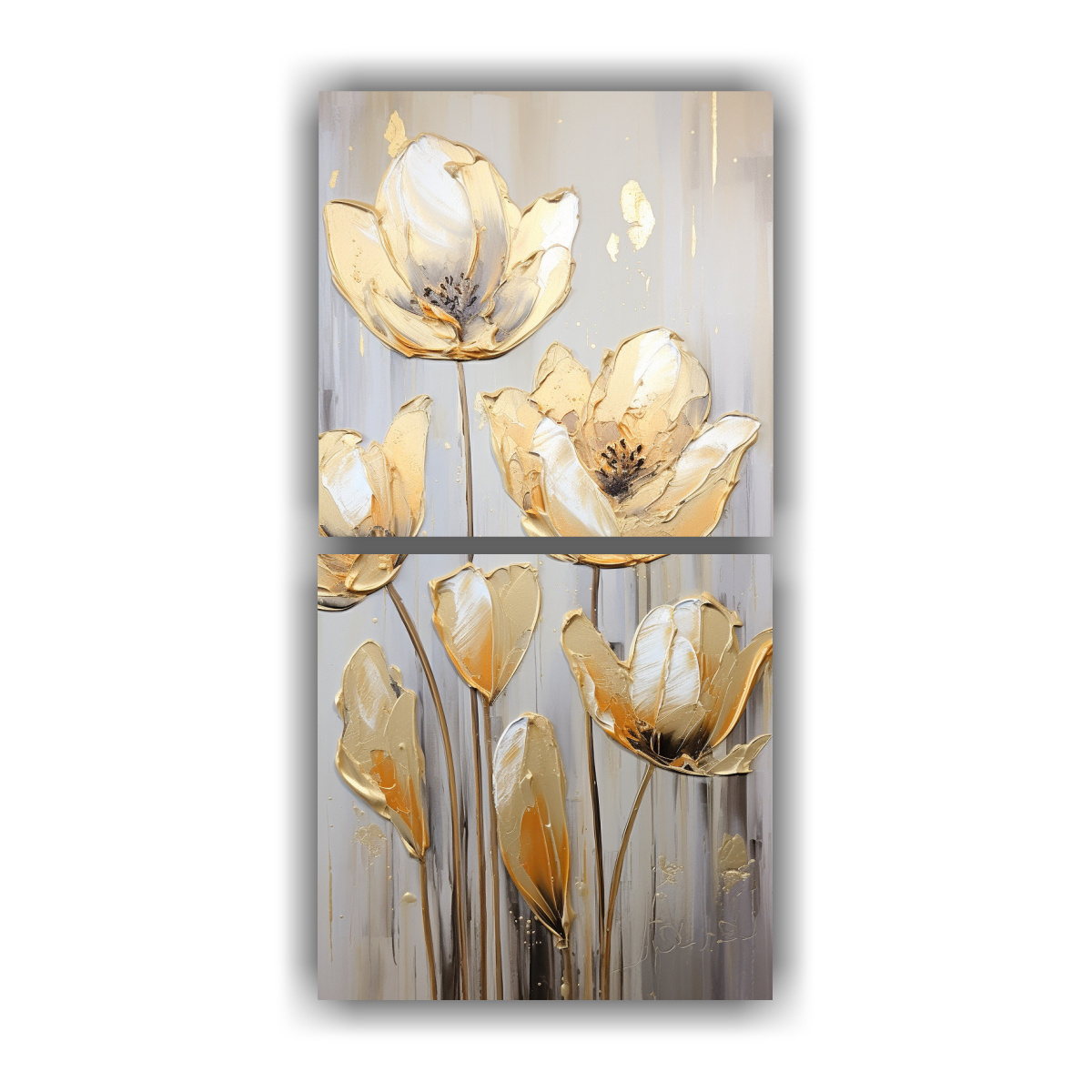 patr-n-intenso-de-dos-telas-en-bastidor-para-pintura-en-lienzo-de-tulipanes-dorados-con-efecto-visual