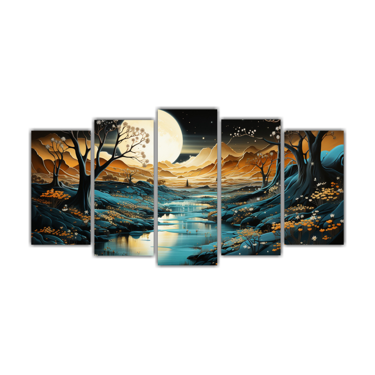 pintura-abstracta-con-luna-y-monta-as-decoraci-n-de-habitaci-n-