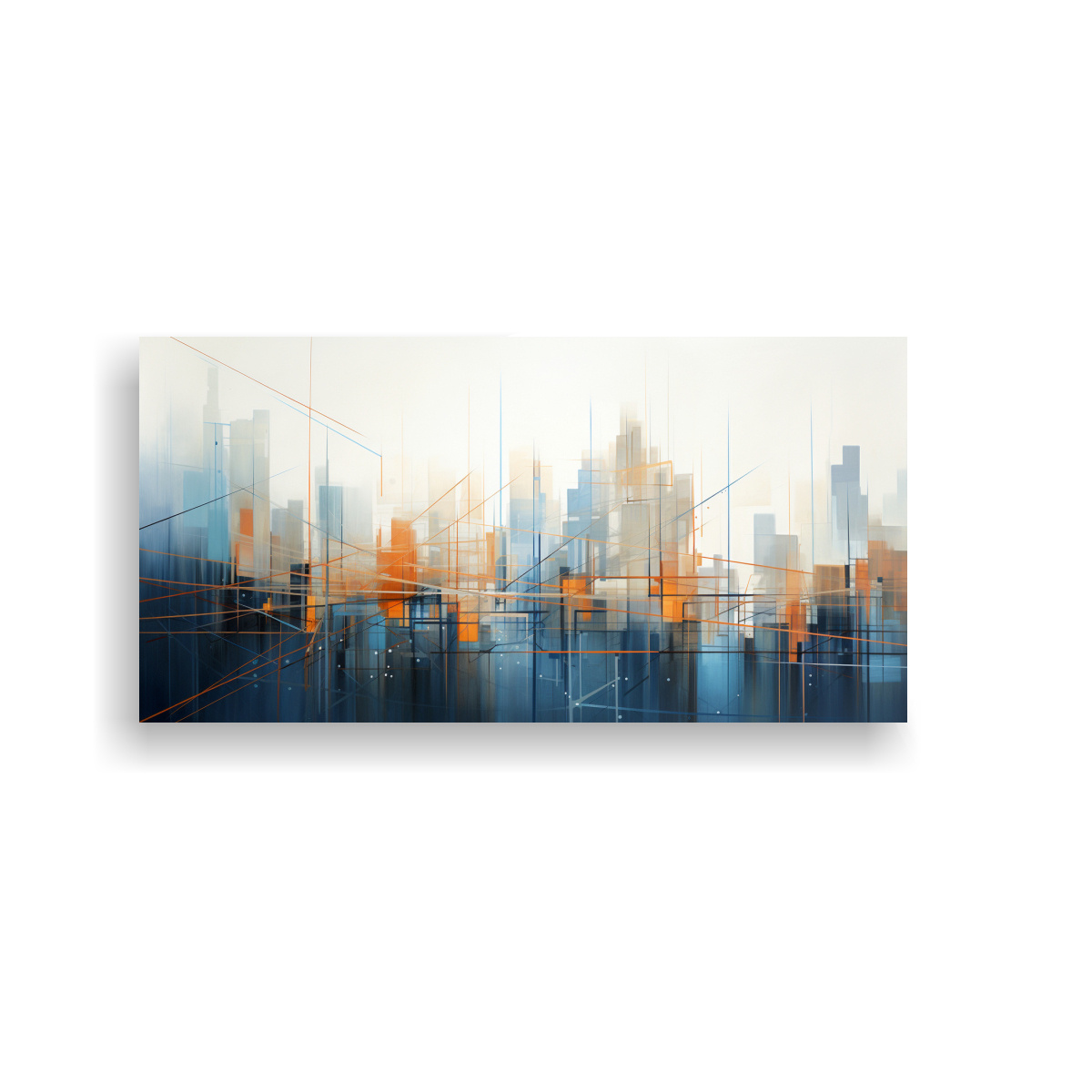 pintura-abstracta-de-ciudad-en-azul-y-naranja-arte-moderno-