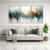 pintura-abstracta-de-ciudad-en-azul-y-naranja-tres-cuadros-movimiento-escena-1