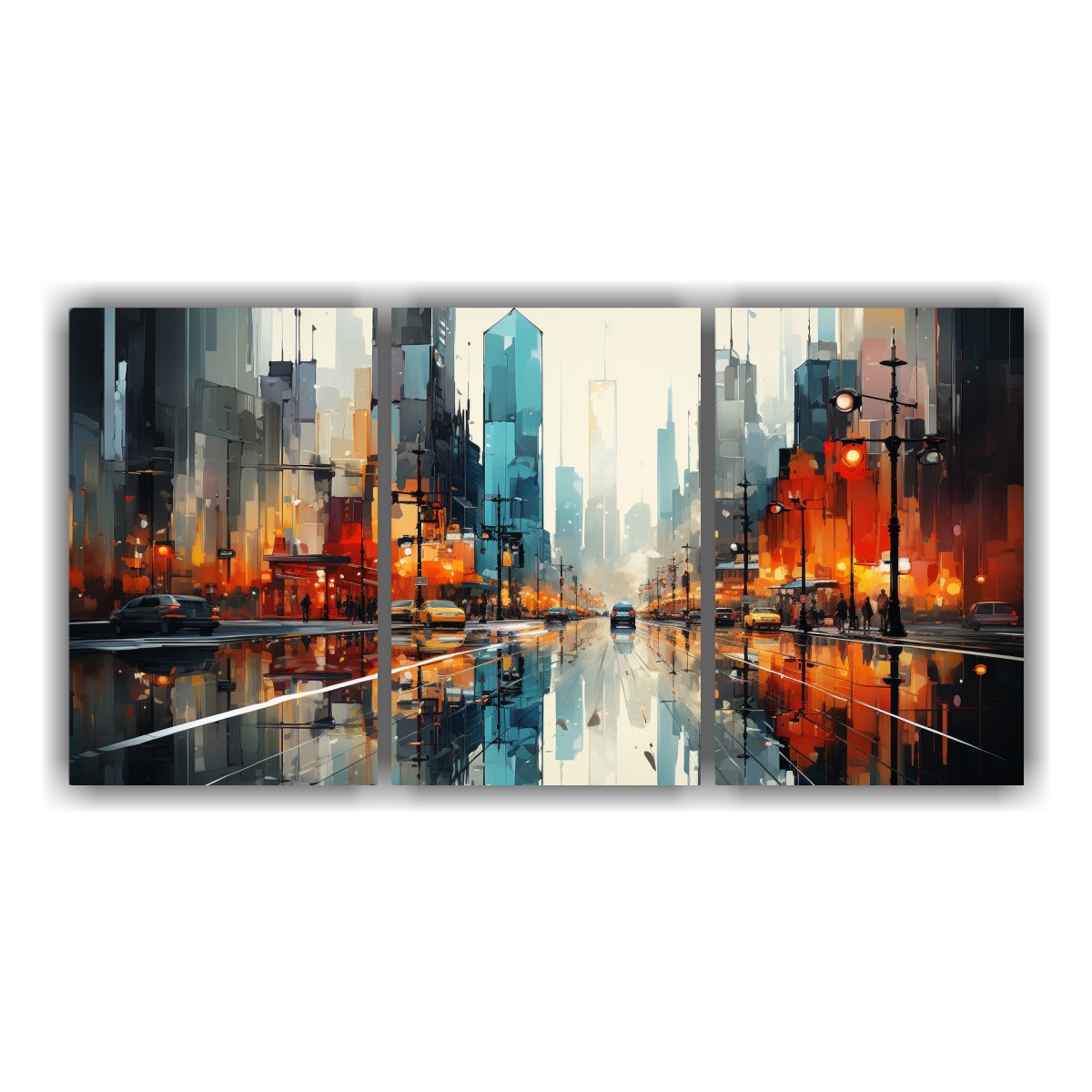 pintura-abstracta-de-edificios-junto-al-agua-arte-de-pared-moderno-de-naturaleza-viva