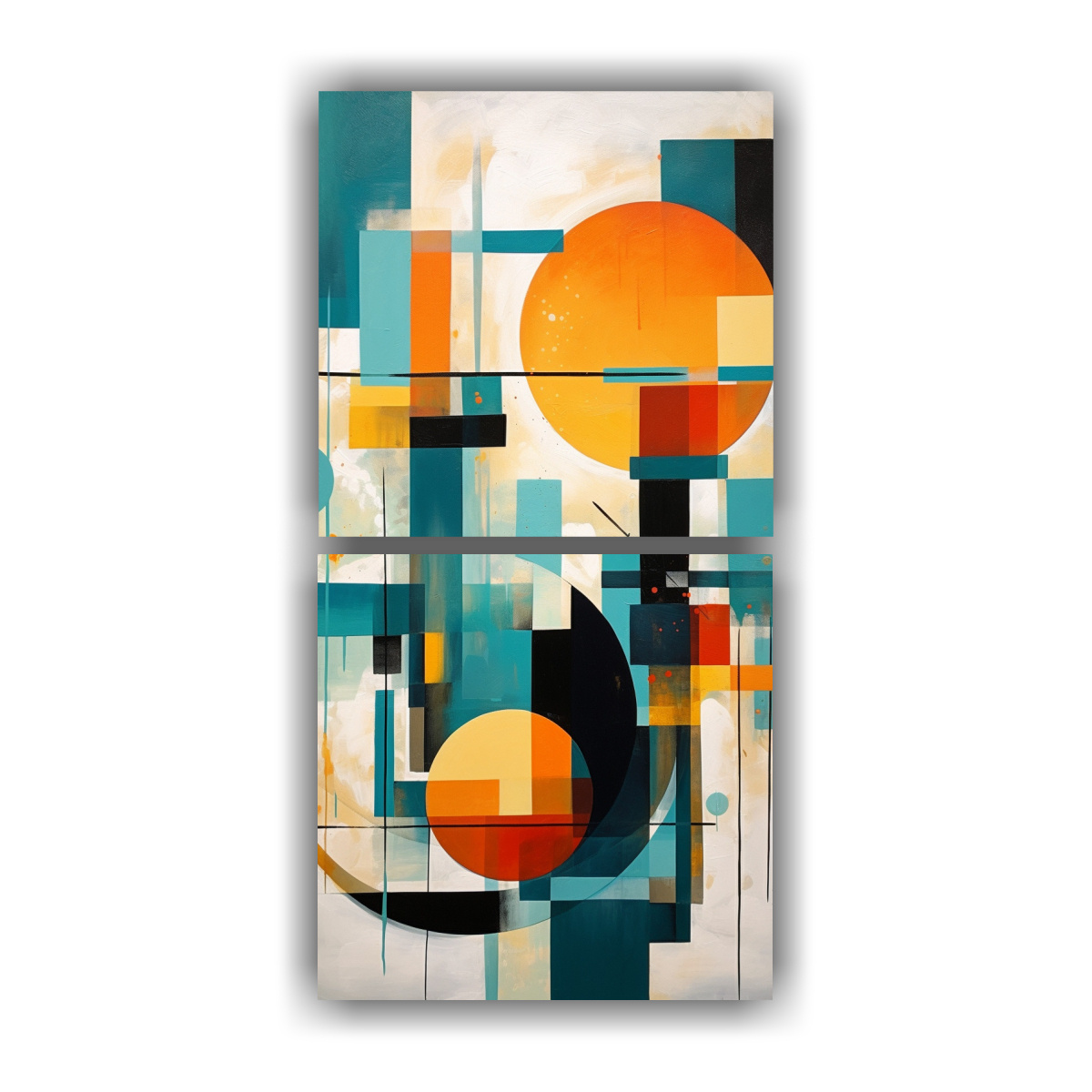 pintura-abstracta-de-forma-original-con-toque-moderno-op-art-en-amarillo-azul-y-naranja