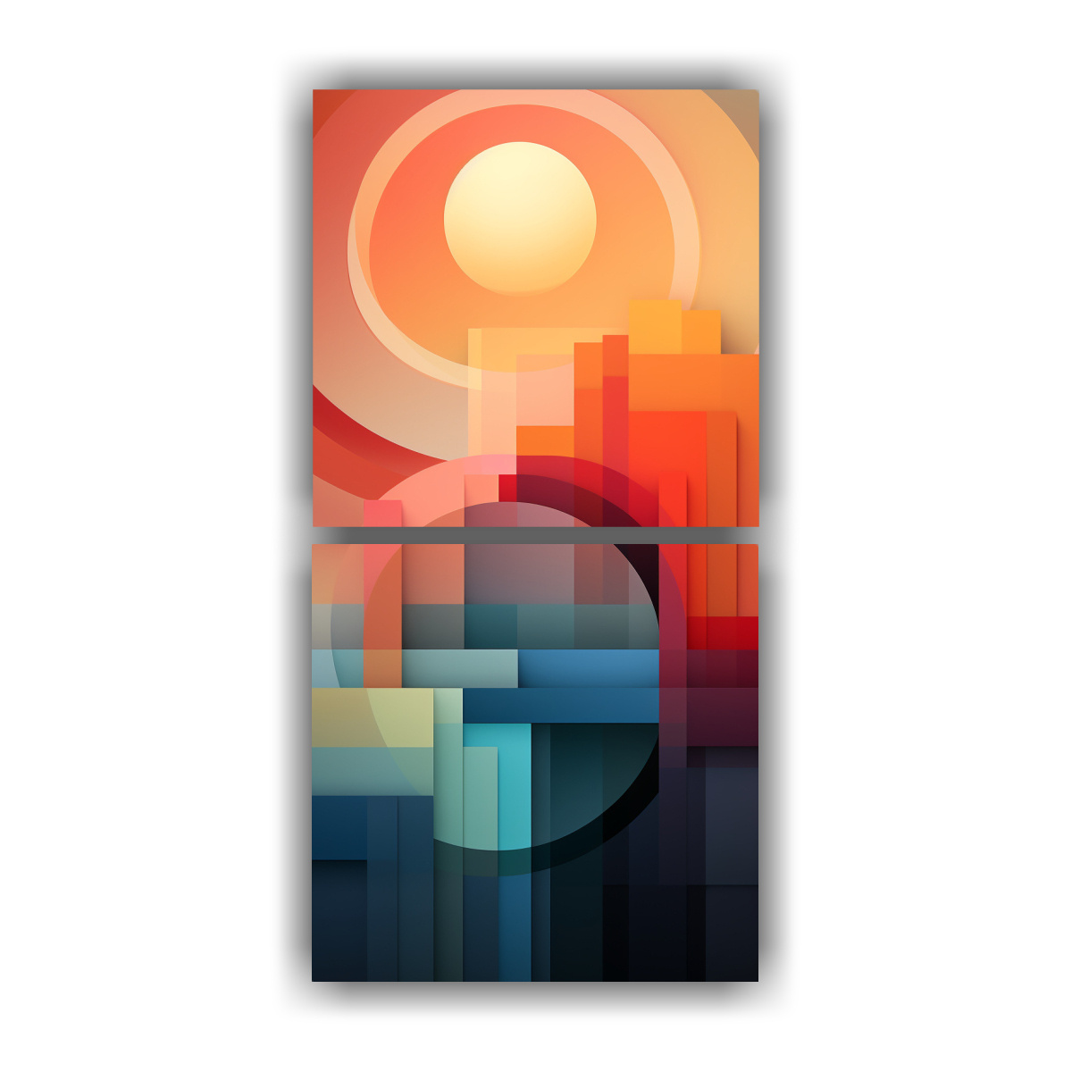 pintura-abstracta-de-formas-intrincadas-en-bastidor