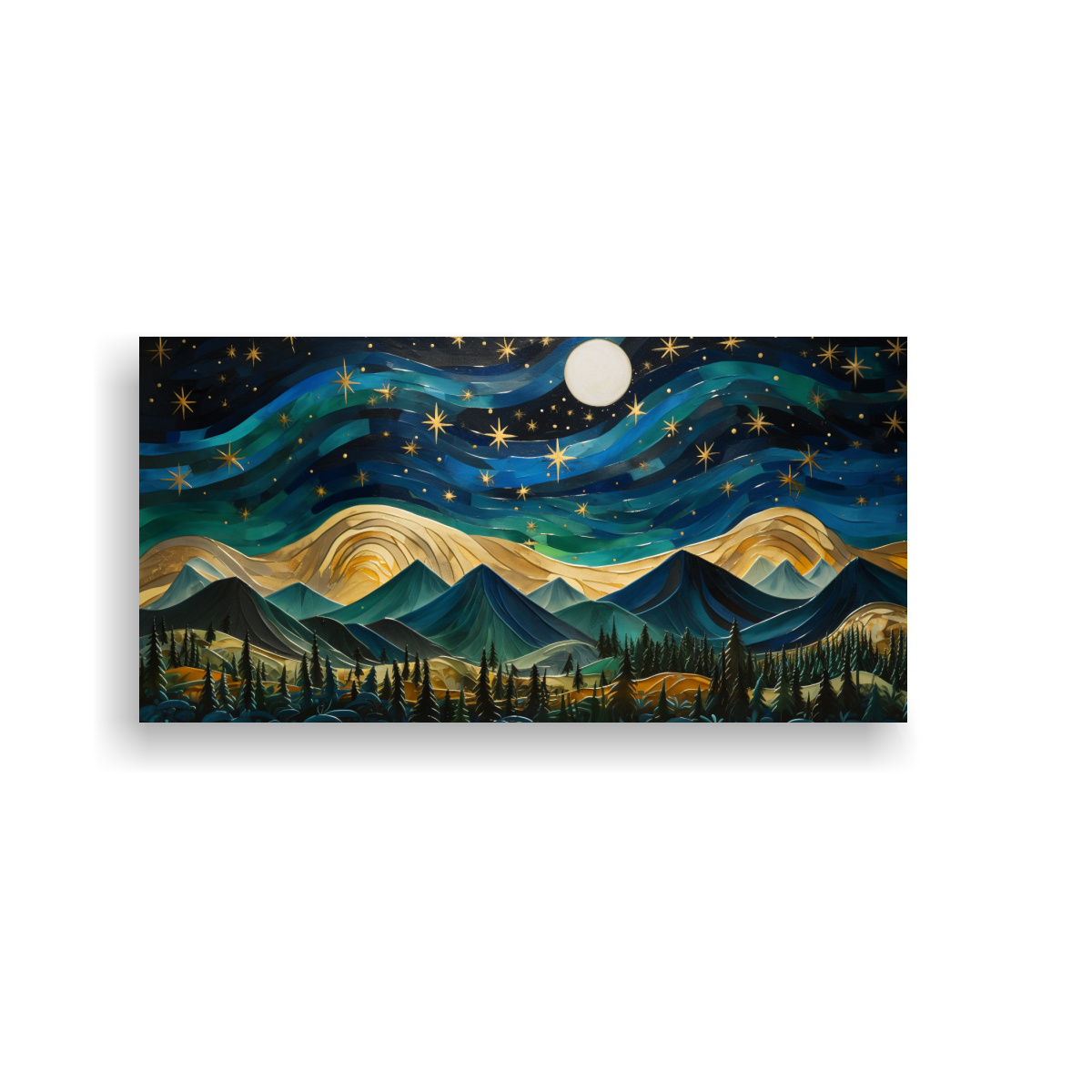 pintura-abstracta-de-monta-as-nocturnas-con-gol-decorativo