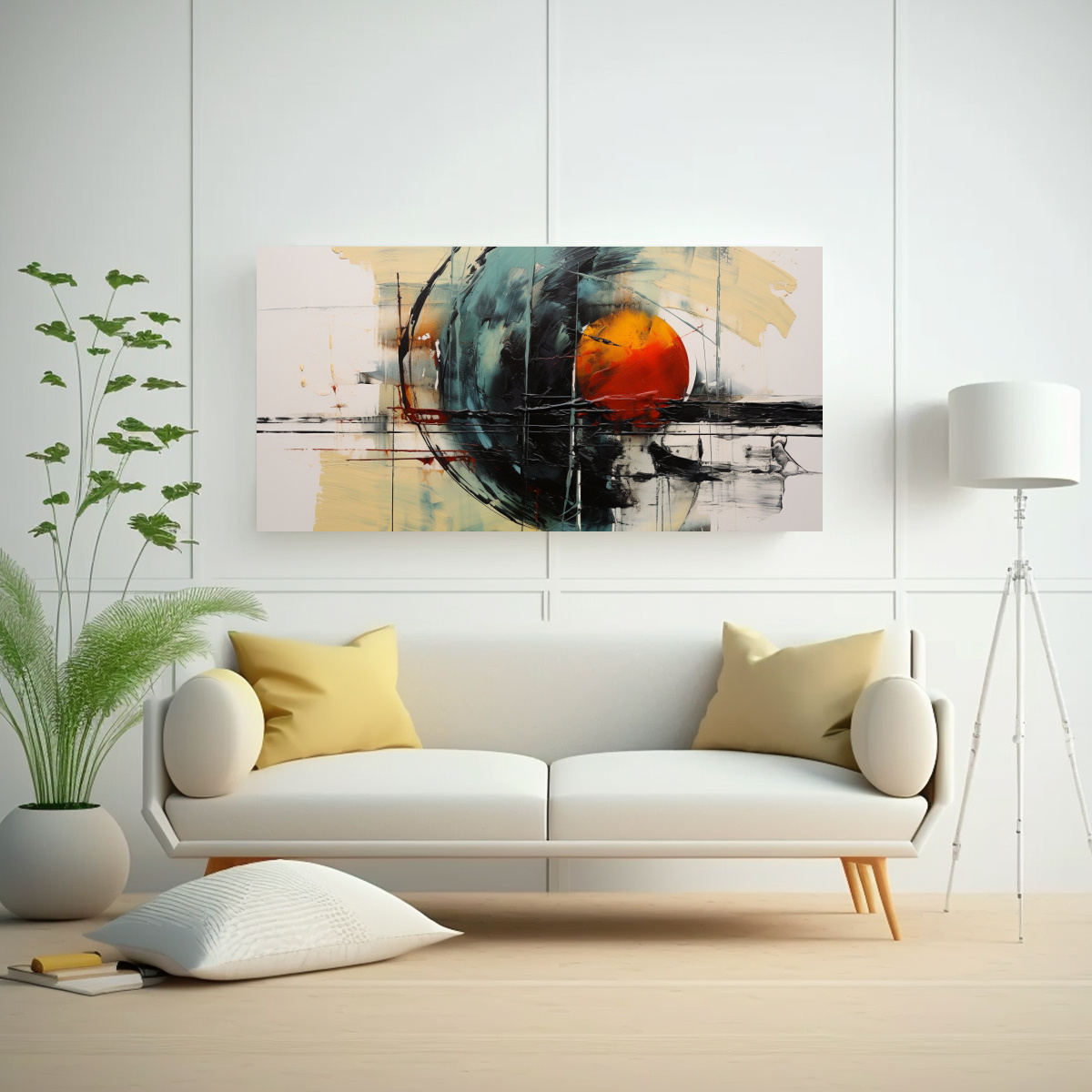 pintura-abstracta-de-pared-ilustrativa-en-amarillo-azul-y-rojo-1