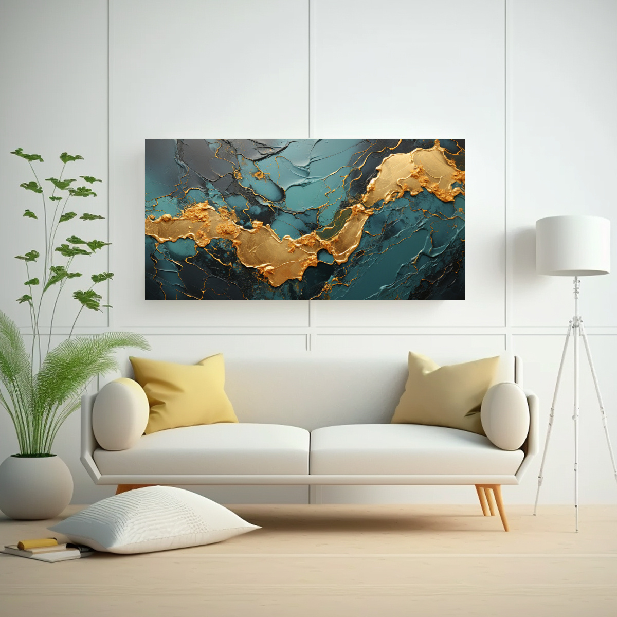 pintura-abstracta-dorada-y-negra-en-decoraci-n-de-lienzo-de-tela-1