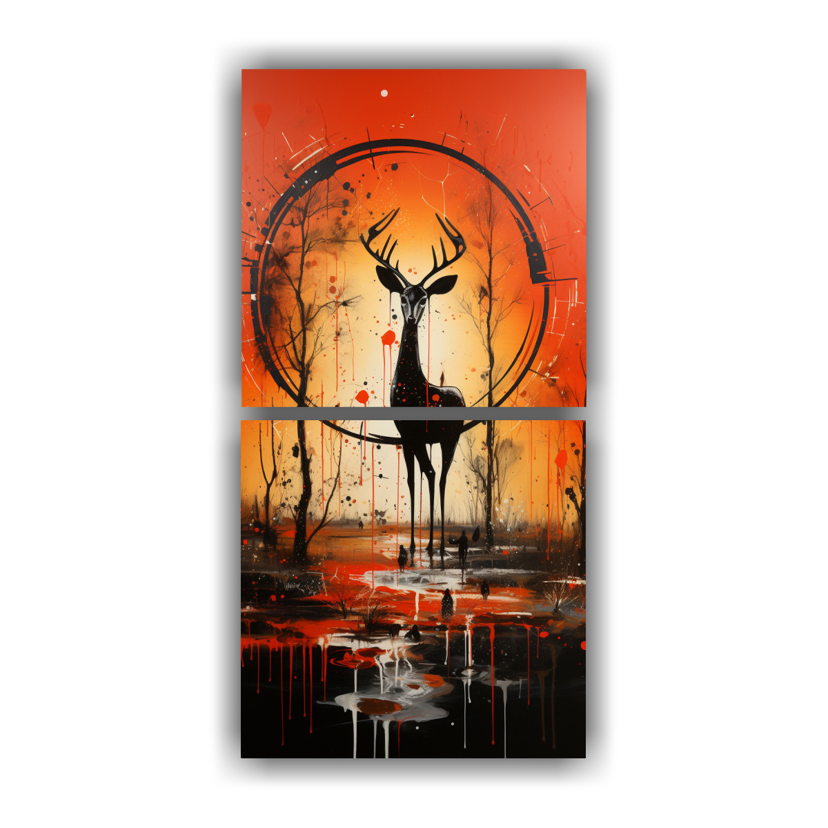 pintura-abstracta-en-lienzo-amarillo-y-rojo