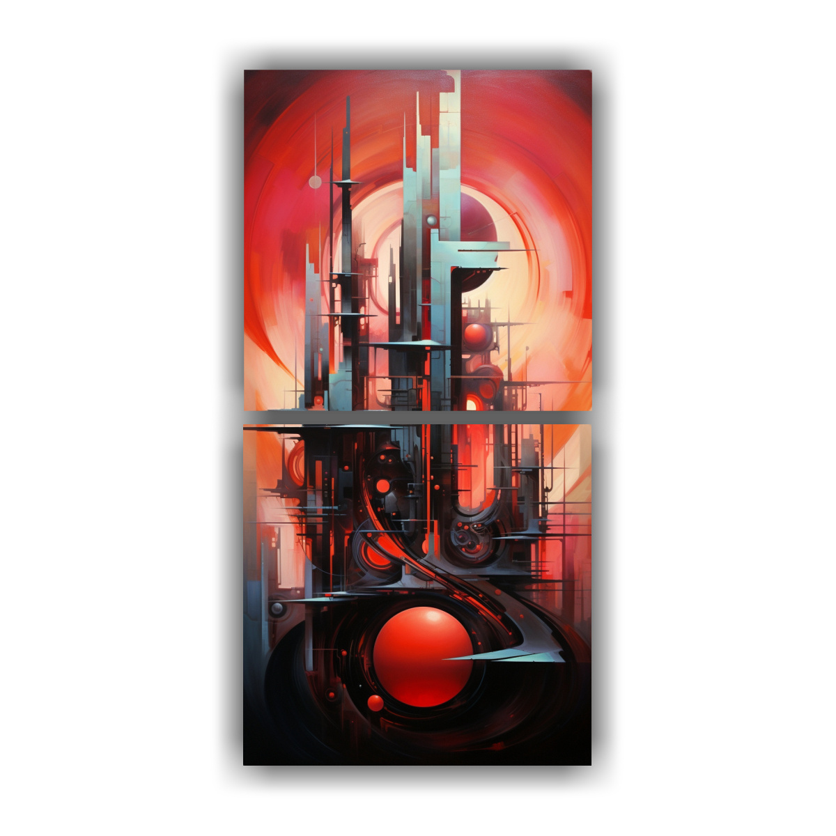 pintura-abstracta-futurista-dos-cuadros-creativa