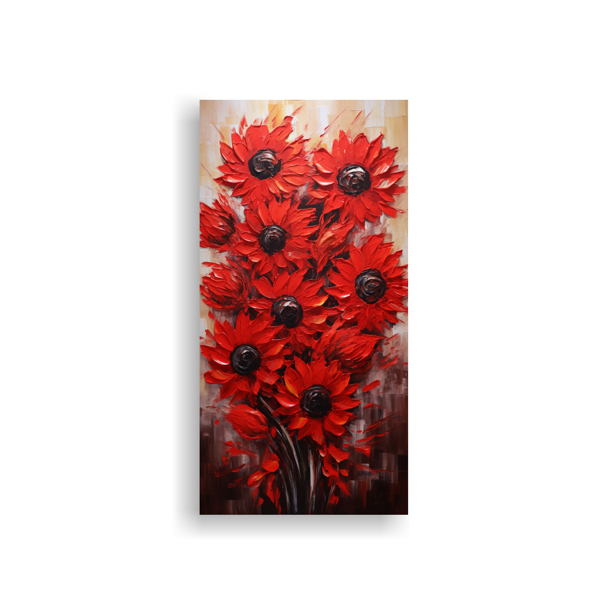 pintura-abstracta-interiores-estilo-girasoles-rojos-en-lienzo