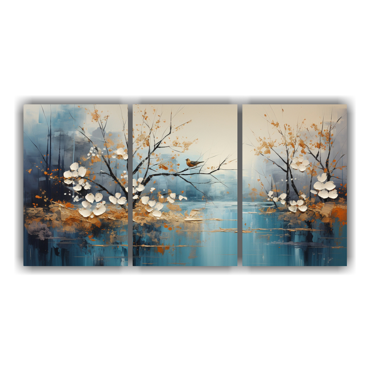 pintura-abstracta-luminosidad-horizontal-de-rboles-en-plata-y-blanco