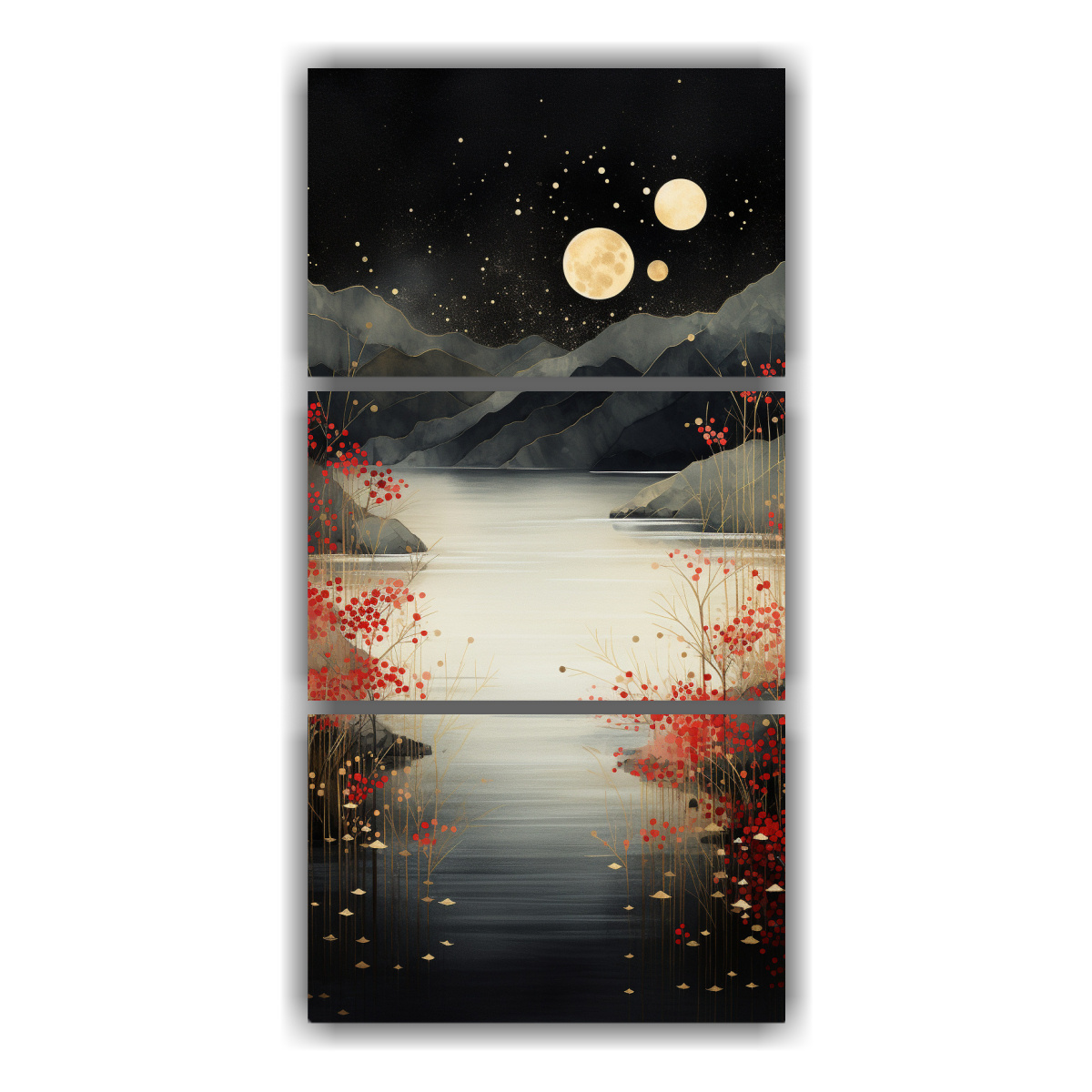 pintura-abstracta-monta-as-reflejadas-en-lienzo