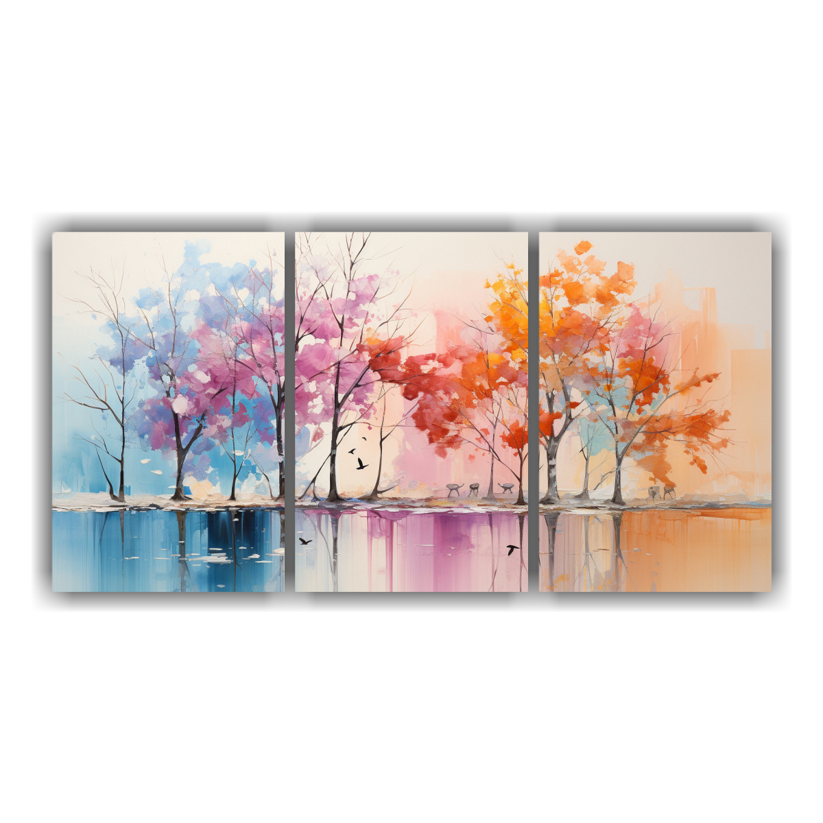 pintura-abstracta-rboles-plata-y-blanco-