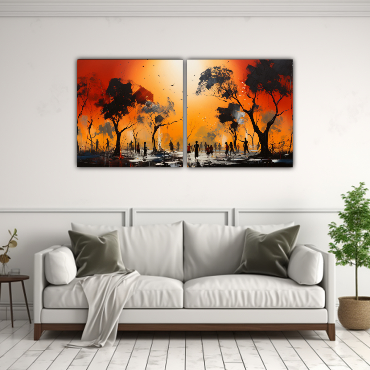 pintura-abstracta-rectangular-en-amarillo-y-rojo-y-negro-1