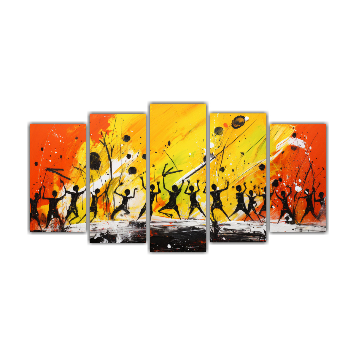 pintura-abstracta-rectangular-hermosa-en-amarillo-y-rojo-y-negro