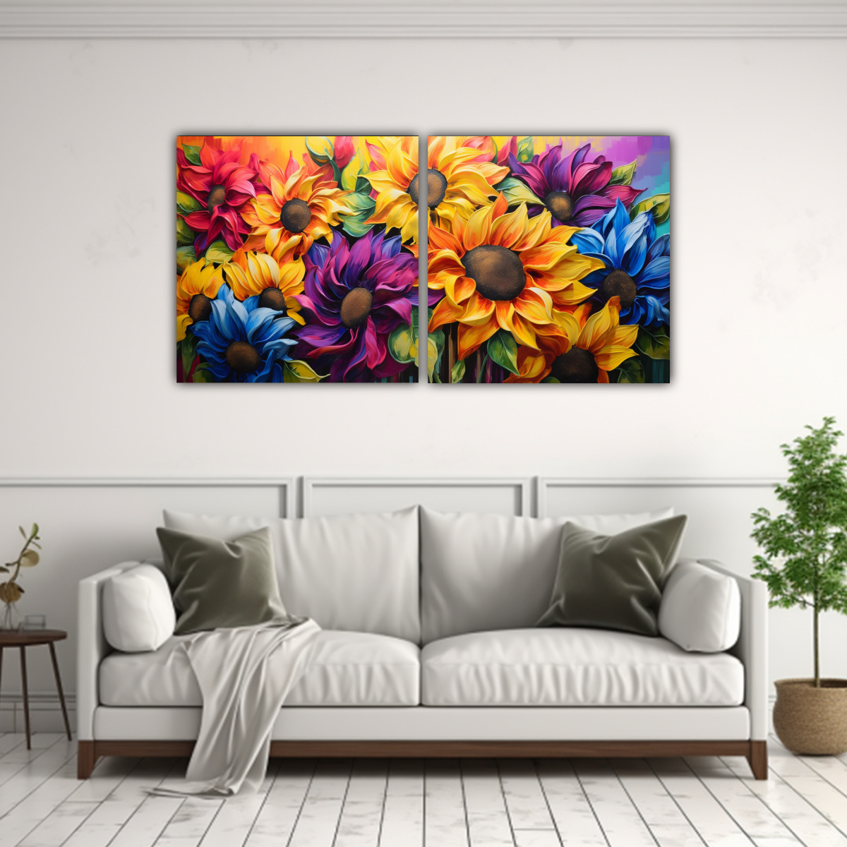 pintura-abstracta-relieve-lienzo-colores-arco-iris-girasoles-1