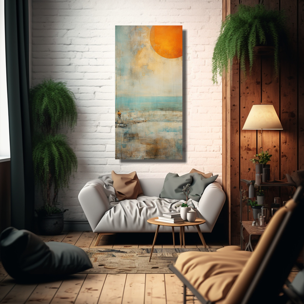 pintura-acuarela-adorno-con-colores-naranja-turquesa-y-plata-1