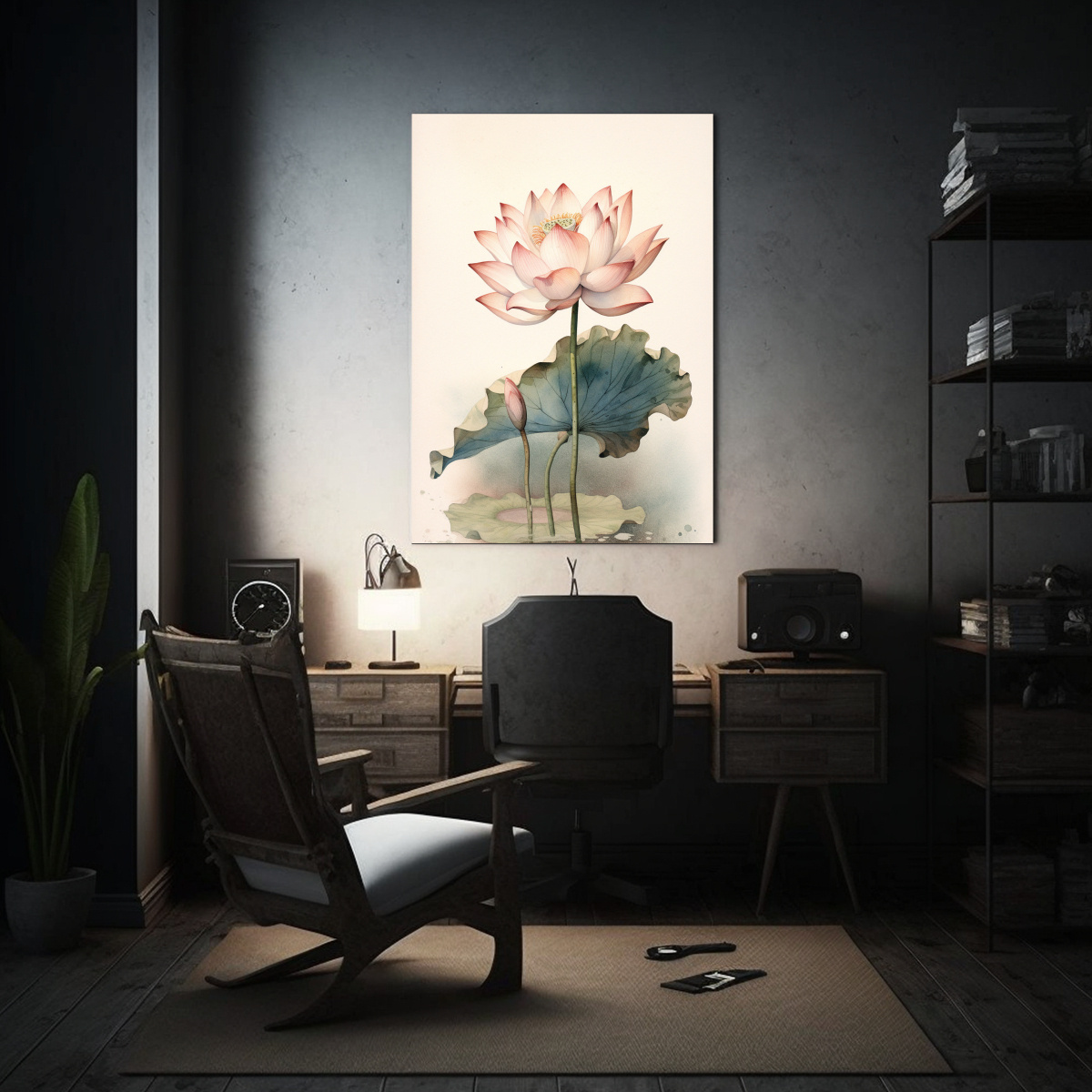 pintura-acuarela-de-loto-rosa-con-hojas-de-loto-decoraci-n-de-cuadro-de-composici-n-acuarela-culturar-1