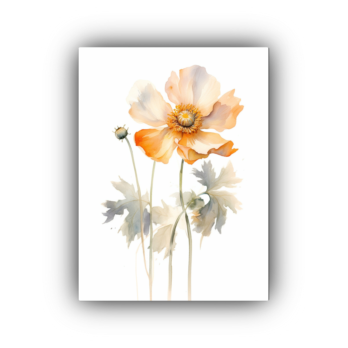 pintura-arte-calidos-reflejo-flor-nica-fondo-blanco