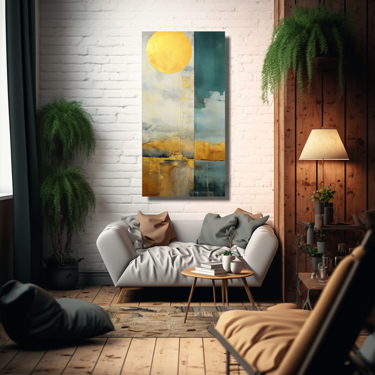 pintura-arte-tonos-vida-con-acuarela-amarilla-turquesa-y-dorada-1