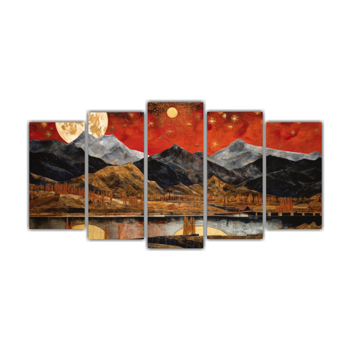 pintura-con-luna-cerca-de-las-monta-as-con-estrellas