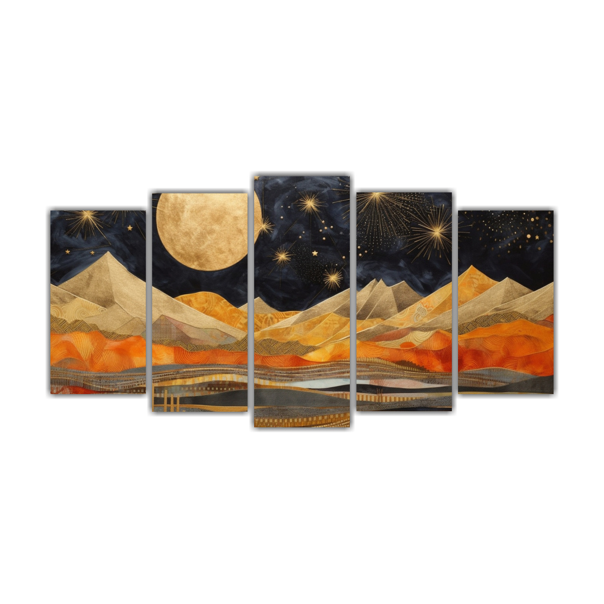 pintura-con-luna-y-monta-as-en-bastidor-moderno