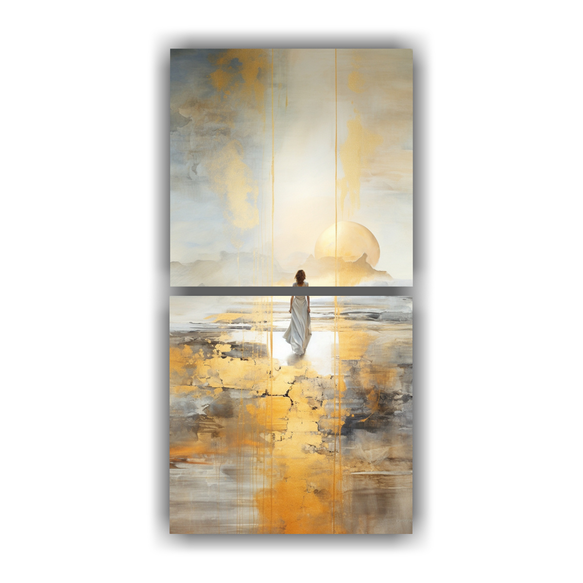 pintura-cuadro-diptico-impresionante-acuarela-en-dorado-turquesa-y-plata