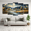 pintura-de-arte-abstracto-de-cinco-artes-de-pared-con-luna-y-monta-as-1