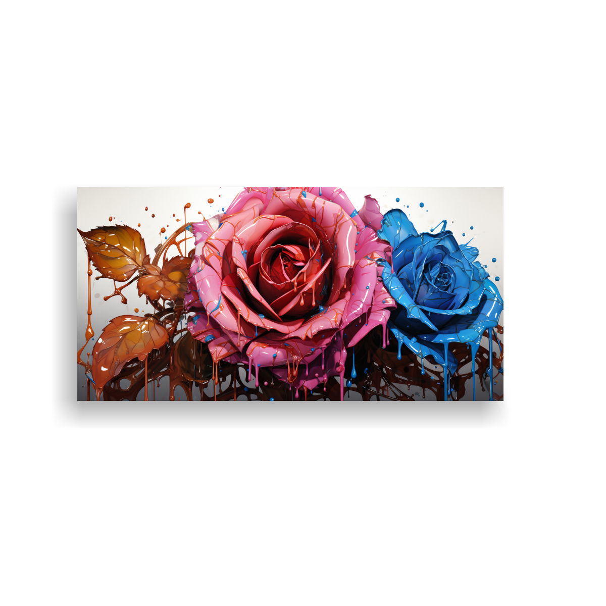 pintura-de-arte-de-pared-concepto-originalidad-rosa-coloreada-con-goteos-en-los-p-talos