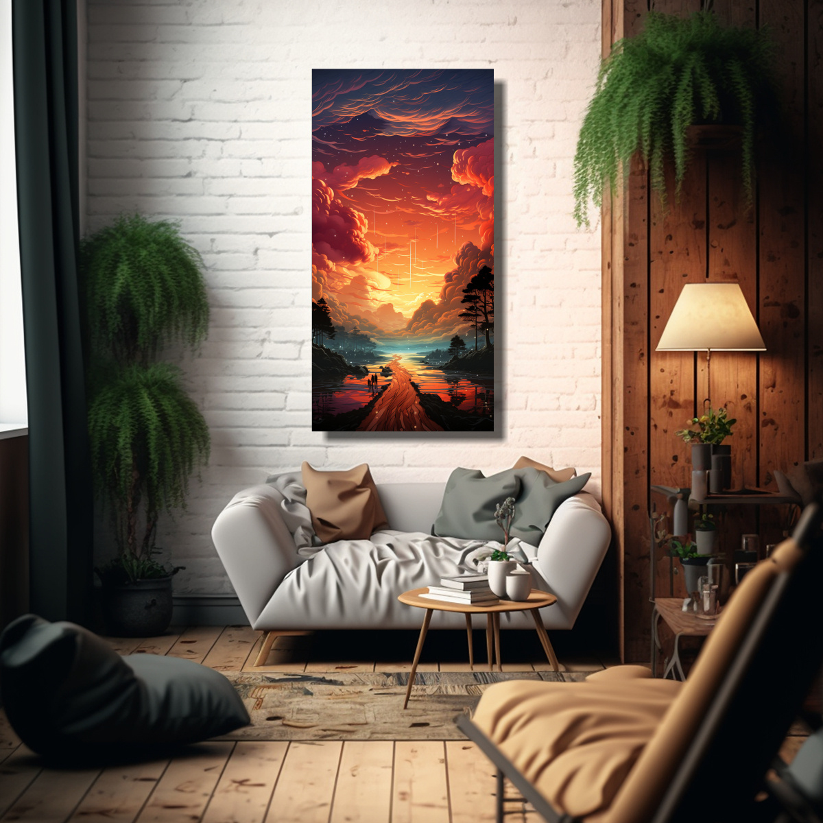 pintura-de-arte-de-pared-de-acuarela-con-majestuosas-nubes-de-tormenta-iluminadas-en-colores-planos-rojos-y-marrones-1-1