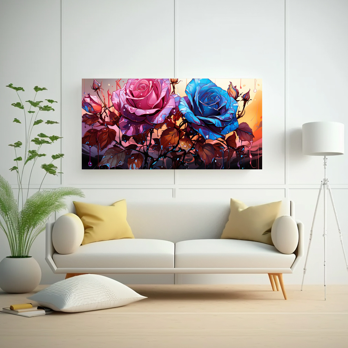 pintura-de-decoraci-n-de-lienzo-espectacular-con-una-rosa-de-colores-adorable-con-goteos-pintados-en-los-p-talos-1