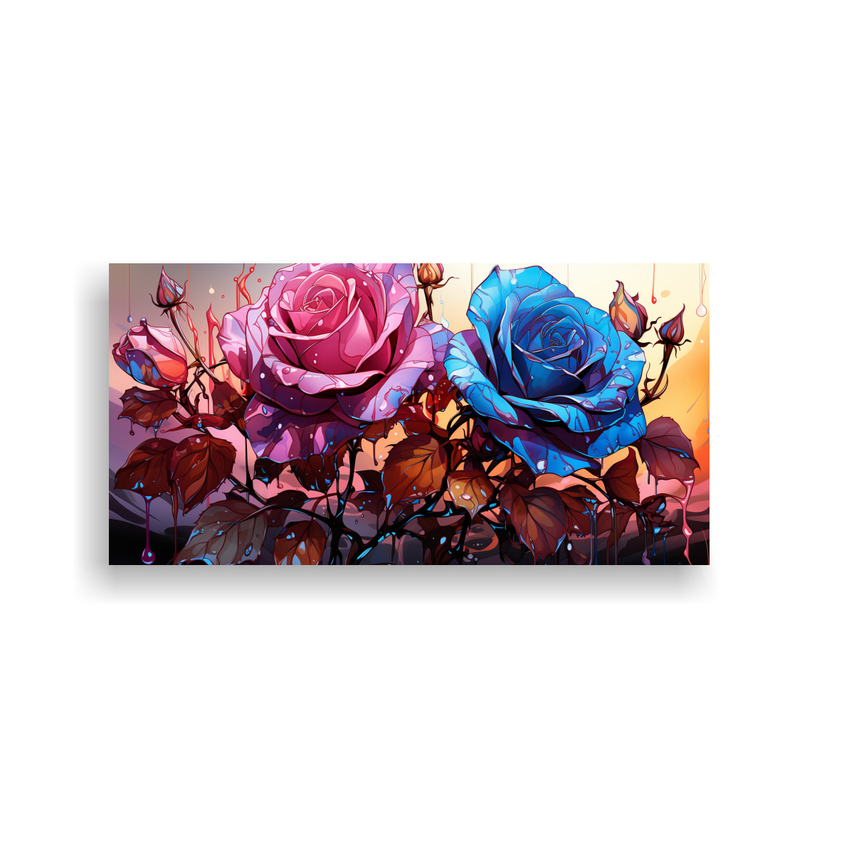 pintura-de-decoraci-n-de-lienzo-espectacular-con-una-rosa-de-colores-adorable-con-goteos-pintados-en-los-p-talos