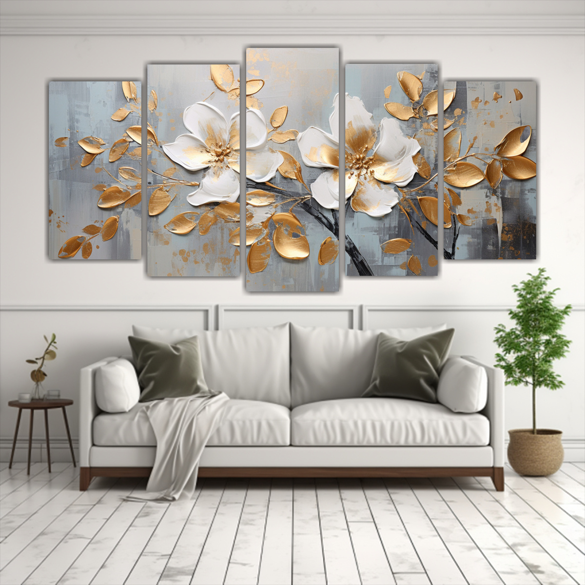 pintura-de-flores-en-bastidor-escenario-de-cinco-telas-hermoso-1