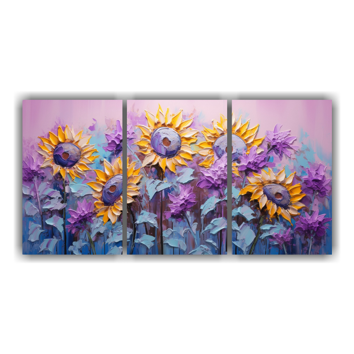 pintura-de-girasoles-morados-en-lienzo-estilo-decorativo-set-3-lienzos-dormitorio