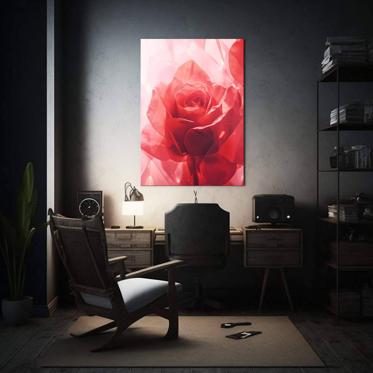 pintura-de-lienzo-decorativo-con-estrellas-y-rosa-acuarela-1