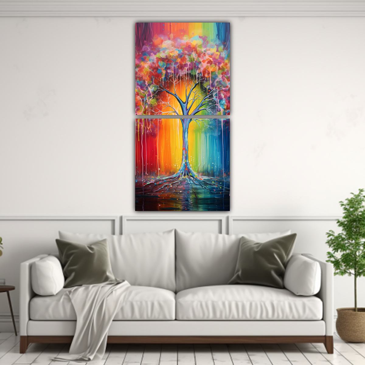 pintura-de-pared-arco-ris-y-plata-de-dos-artes-decoraci-n-en-colores-cl-sicos-1