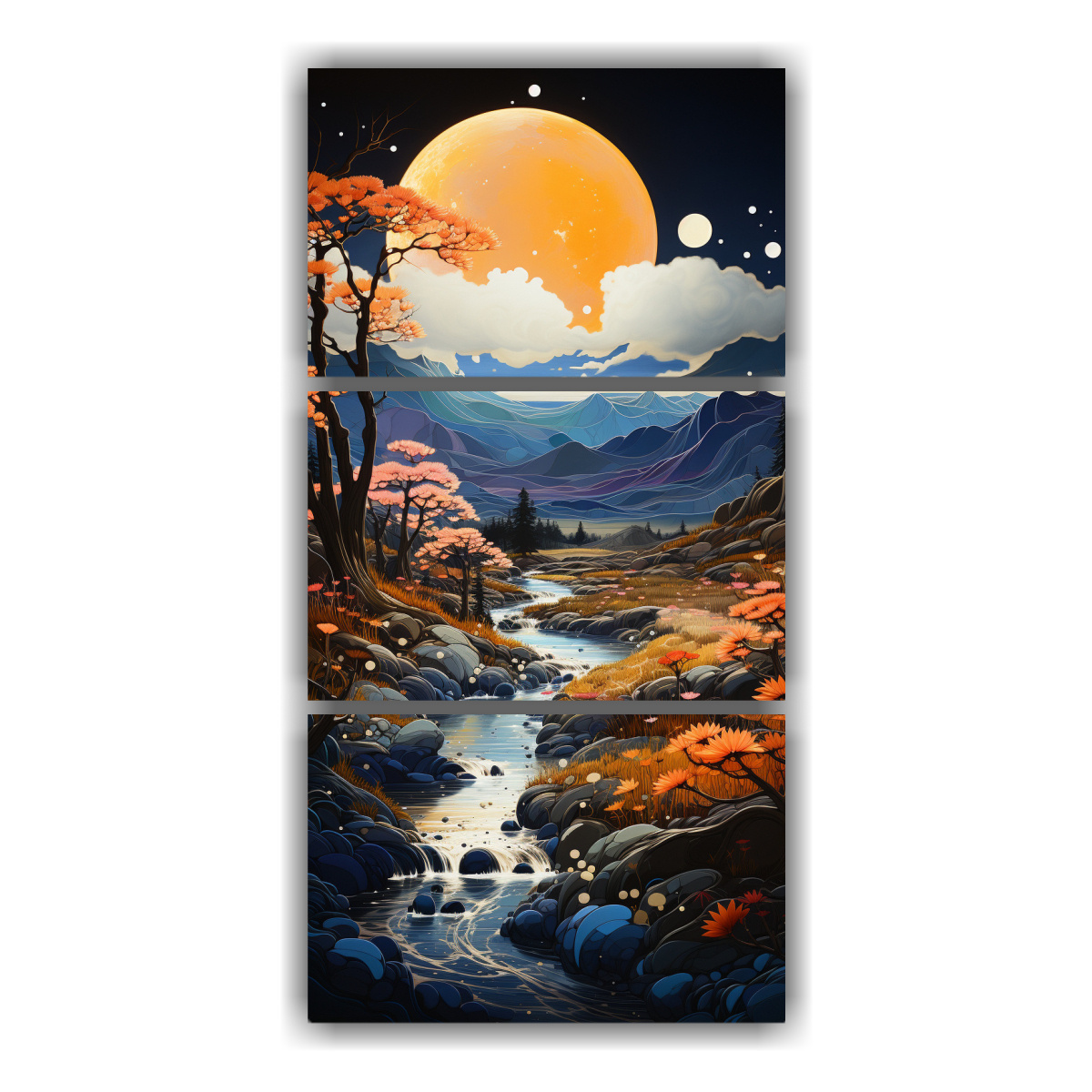 pintura-de-pared-con-luna-y-monta-as